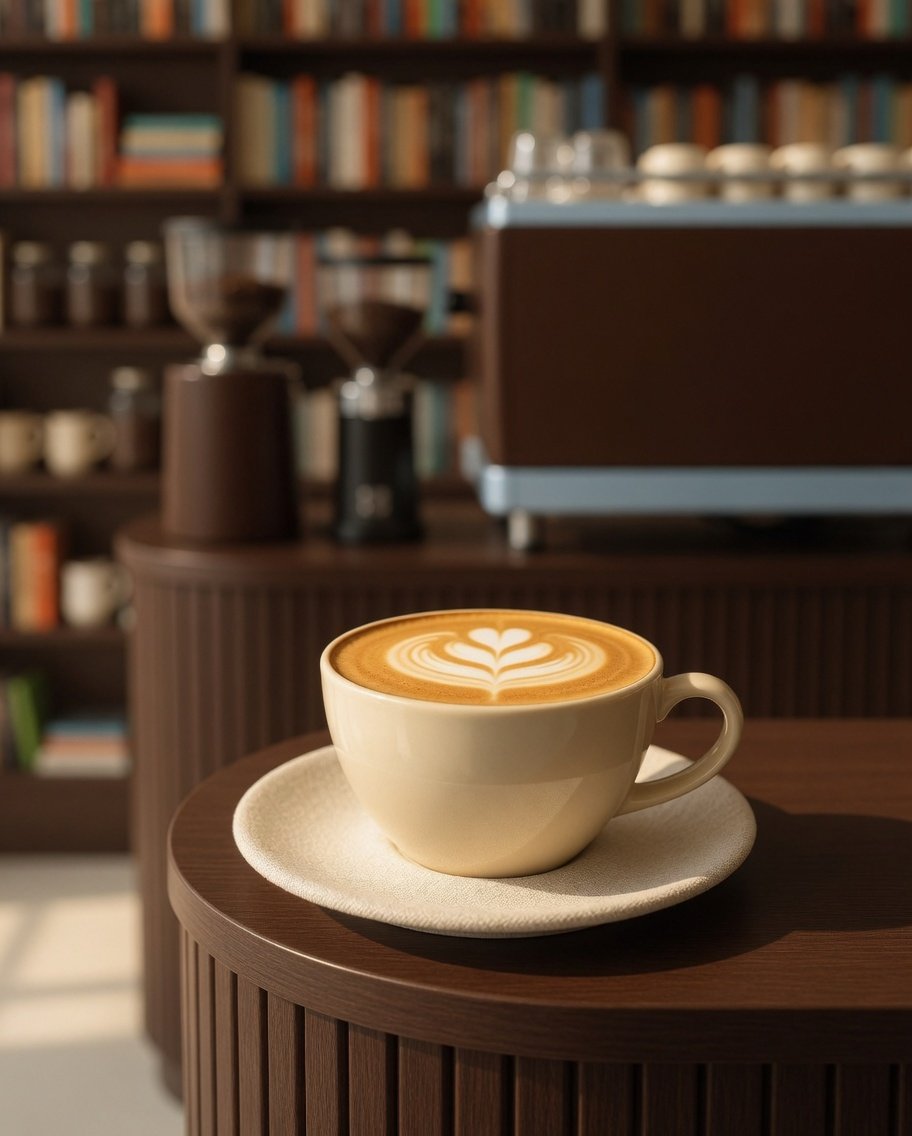 Latte on the chocolate bar